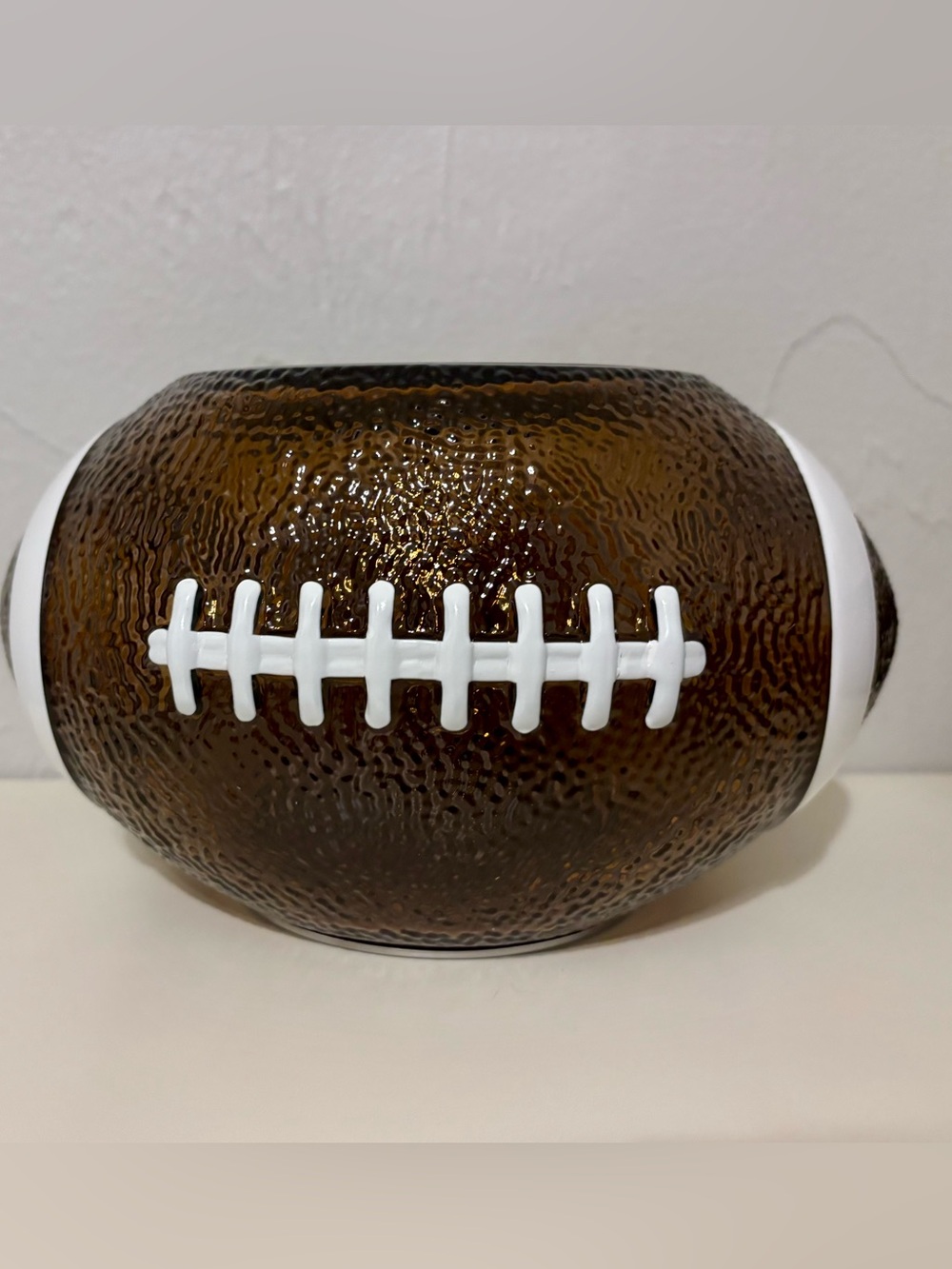 Bath & Body Works Glass Football 3-Wick Candle Holder Pedestal 2026